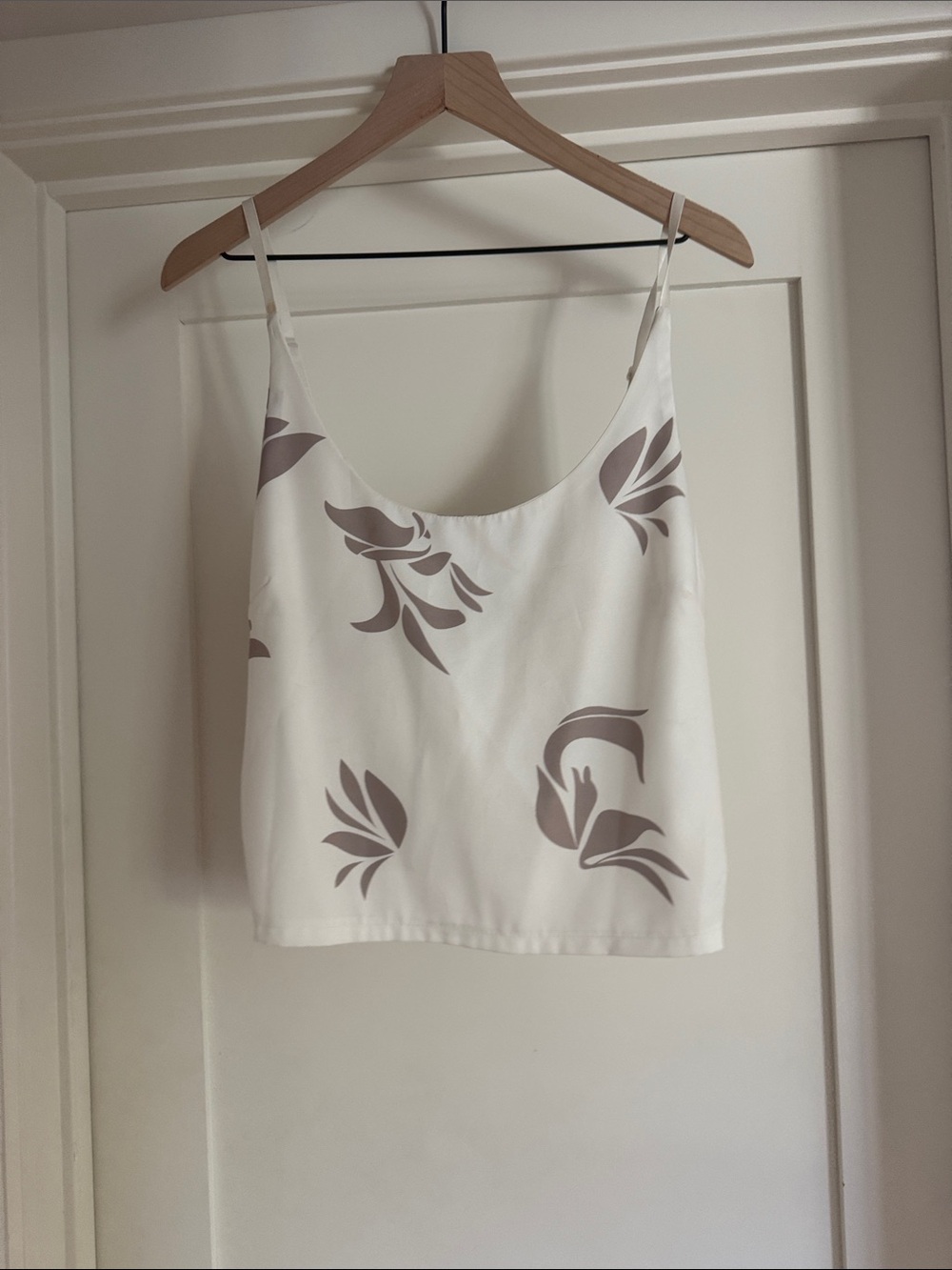 Cream Floral Print Spaghetti Strap Cami